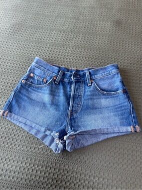 Levi's Blue Denim Rolled-Hem Women's Shorts